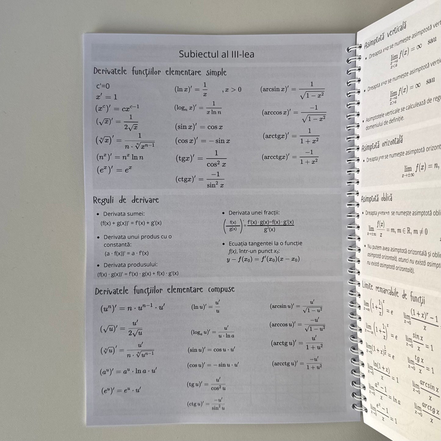 Caiet BAC 50 file (cu formule)