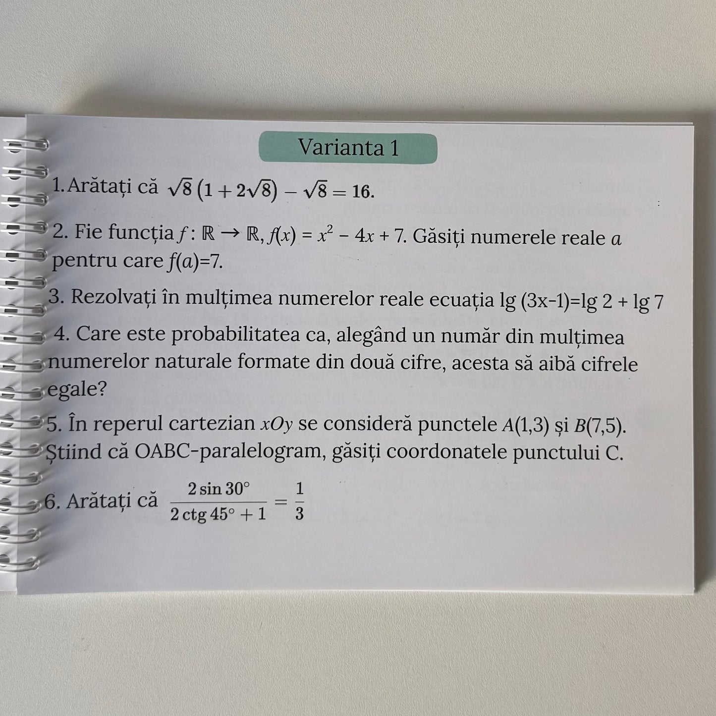 Math Shots - Subiectul 1 BAC