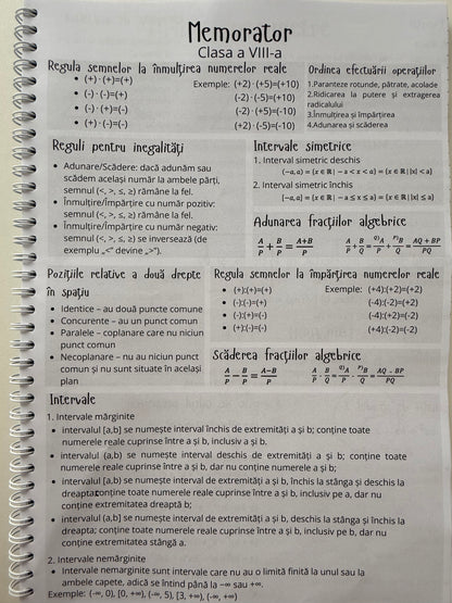 Caiet clasele V - VIII 50 file (cu formule)