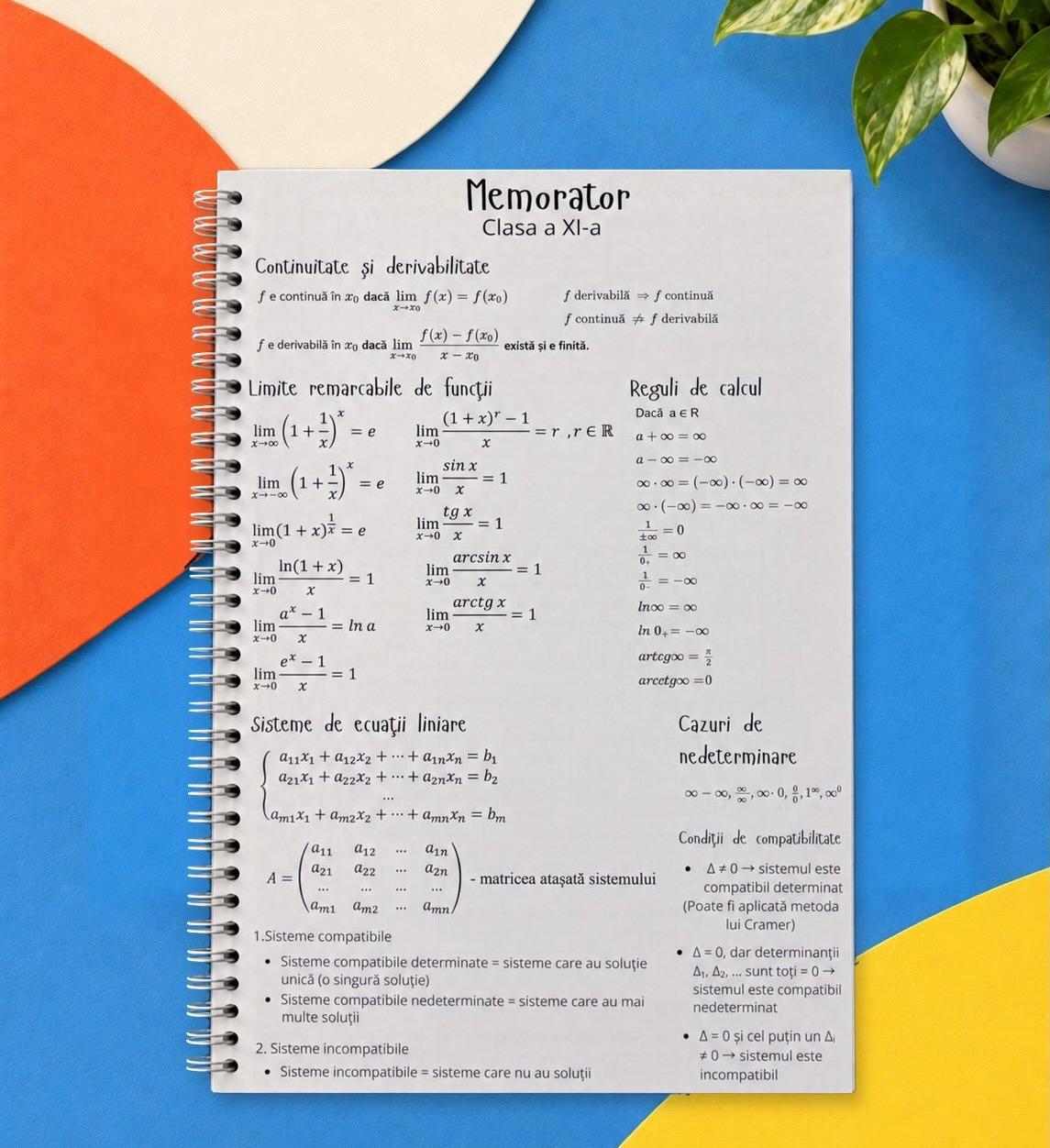 Caiet clasele IX - XII 50 file (cu formule)