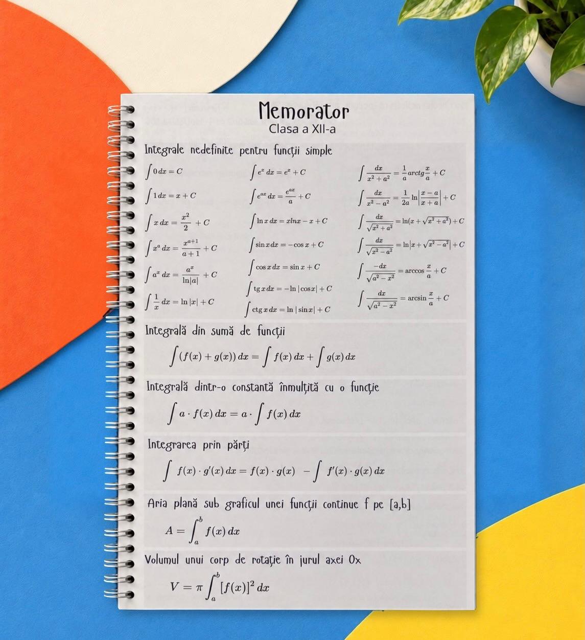 Caiet clasele IX - XII 50 file (cu formule)