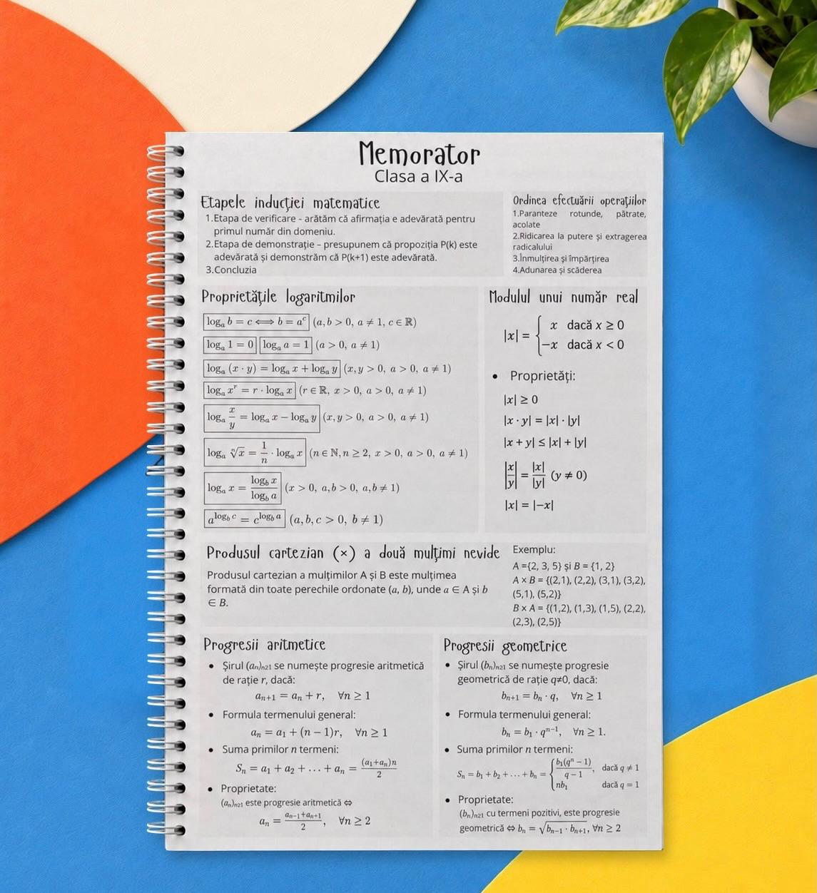 Caiet clasele IX - XII 50 file (cu formule)