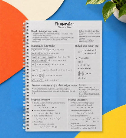 Caiet clasele IX - XII 50 file (cu formule)