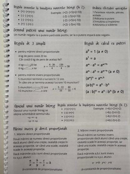 Caiet Clasa a VI-a 50 file (cu formule)