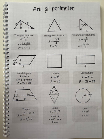 Caiet clasa a VIII-a 50 file (cu formule)