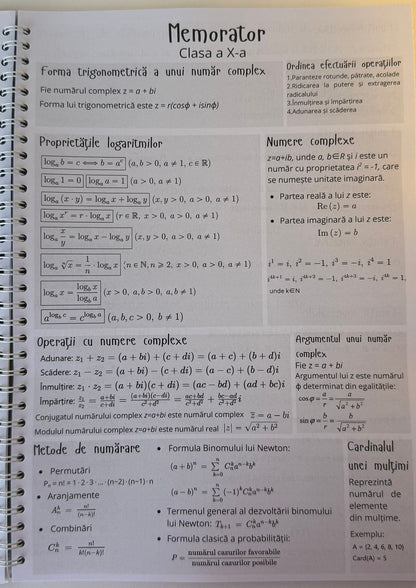 Caiet clasele IX - XII 50 file (cu formule)