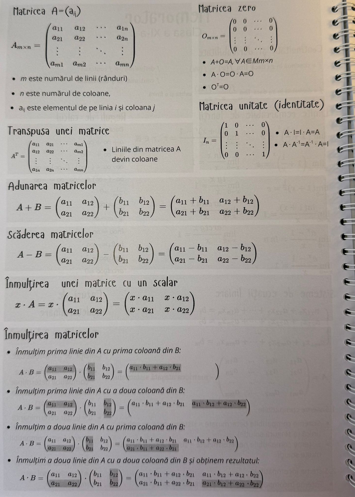 Caiet clasa a XI-a 50 file (cu formule)