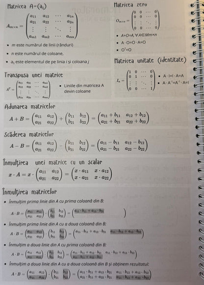 Caiet clasa a XI-a 50 file (cu formule)