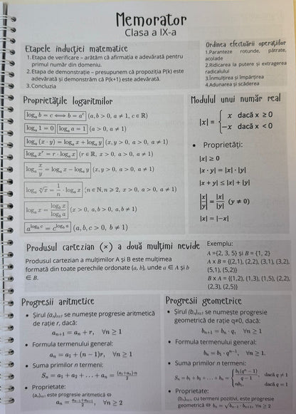 Caiet clasele IX - XII 50 file (cu formule)
